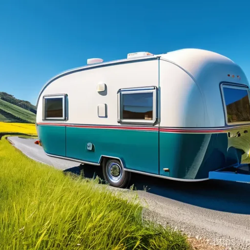 트레일러 차량의 최신 안전 검사 결과 - **Prompt:** A vibrant, sun-drenched scene in the Portuguese countryside, showcasing a person diligen...